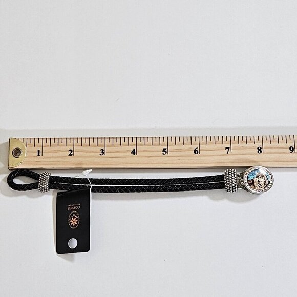 Copper Reflections Timber Wolf Bracelet Copper Metal Leather Native Art Unique - Picture 5 of 13